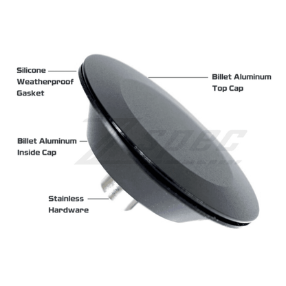 ZSPEC Rear Wiper Delete/Hole-Cap, 44mm Billet Weatherproof, BLACK