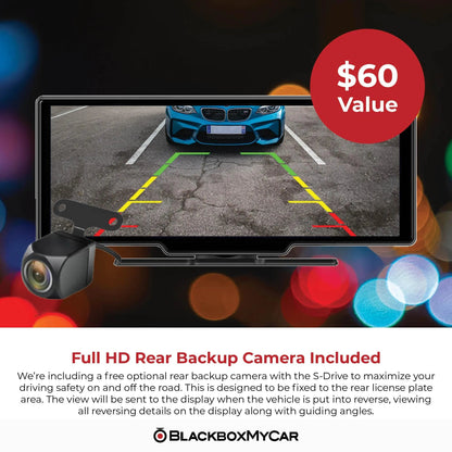 BlackboxMyCar S-Drive 10" Wireless CarPlay & Android Auto Display w/ Dash Cam