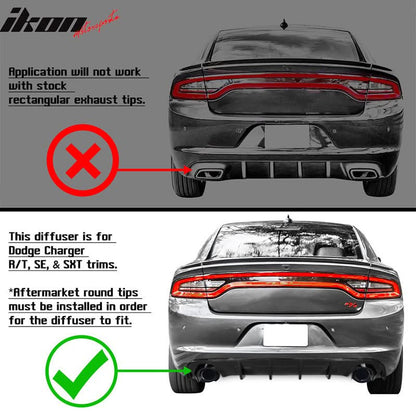 Rear Diffuser Splitter for 2015-2024 Dodge Charger Base SXT  PP