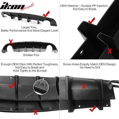 2015-2023 Dodge Charger Black Rear Bumper Conversion Diffuser Lip PP