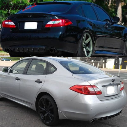 Infiniti G35 M25 M37 Sedan 7Fins Gloss Black Rear Bumper Diffuser ABS