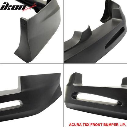 2004-2005 Acura TSX 4DR JDM Style Unpainted Black Front Bumper Lip PU