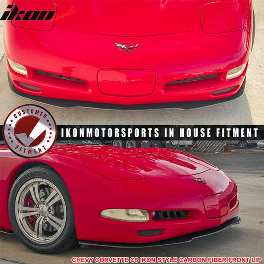 1997-2004 Chevy Corvette C5 IKON Style Front Bumper Lip Carbon Fiber