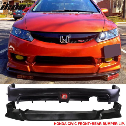 Fits 09-11 Civic HF-P Front & Mugen RR Rear Bumper Lip & Brake Lamp PU