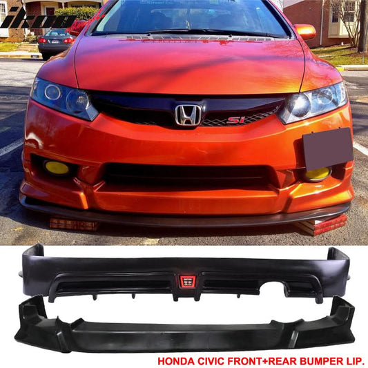 Fits 09-11 Civic HF-P Front & Mugen RR Rear Bumper Lip & Brake Lamp PU