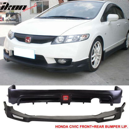 2009-2011 Honda Civic Mugen Front Rear Lip PU PP 3RD LED Brake Lamp