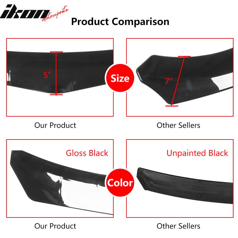Honda Civic 62"-66" 3PCS B Style Black Front Lip with Strut Rods