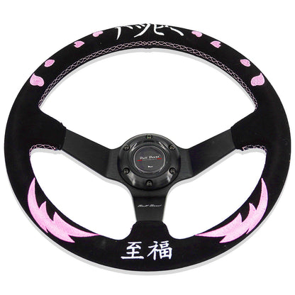 Bliss 350mm Steering Wheel + Short Hub Adapter Kit For Mazda Miata RX-7 RX-8 MX-3 MX-6