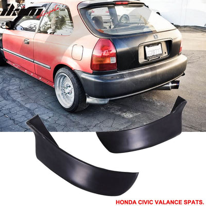 Fits 99-00 Civic Mugen PP Front Bumper Lip + 2PC Rear Bumper Lip Spats