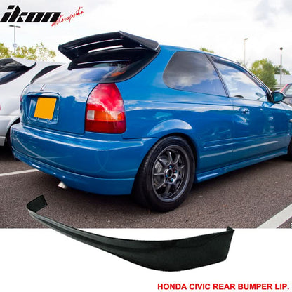 Fits Honda Civic EK 99-00 3Dr PP Front + Rear Bumper Lip Spoiler