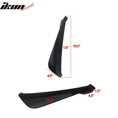 Universal V1 Style Unpainted 2PC Rear Bumper Lip Diffuser Splitters PP
