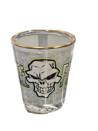 Blue and Yellow Diesel Freak Shot Glass - Gold Rim