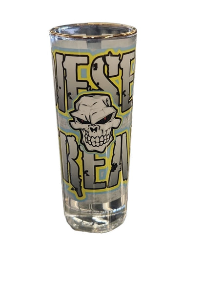 Blue and Yellow Diesel Freak Shot Glass - Gold Rim