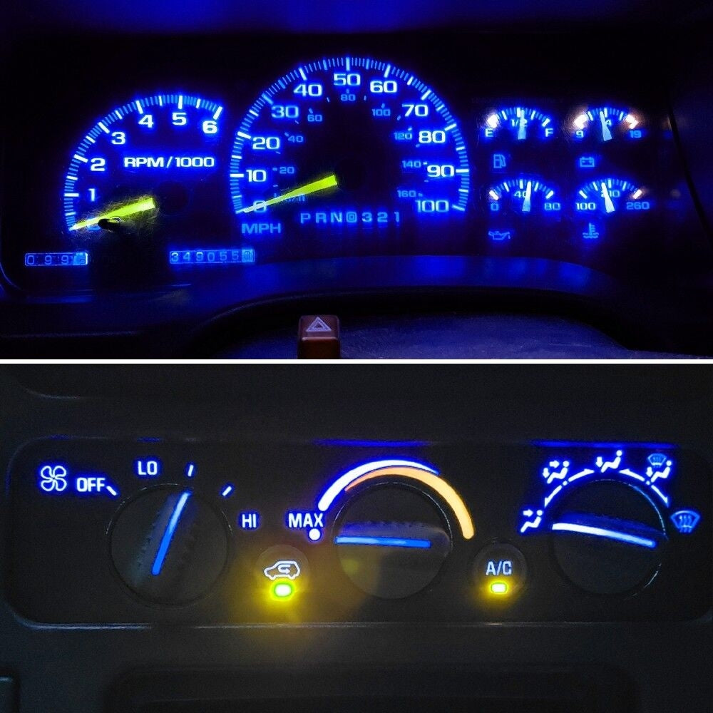 Gauge Cluster & AC Controls & Indicator LED package for 1992-1998 Chevrolet trucks