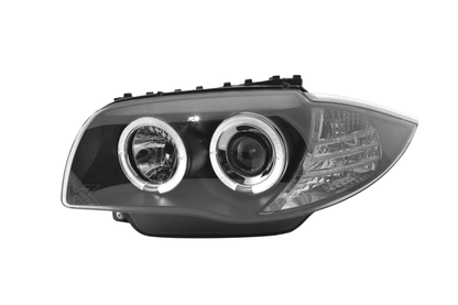 BMW 1-series E81 E82 E87 E88 Black Angel Eyes Headlight Set (2004-2011)