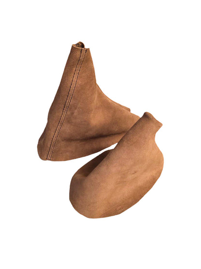 Kalahari Brown Suede Parking Brake & Shift Boot Cover Fits For BMW E36 46 3 Series 1991-2005