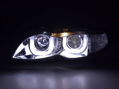 BMW 3-series E46 Sedan/Touring Chrome U Eye Headlights (2002-2005)