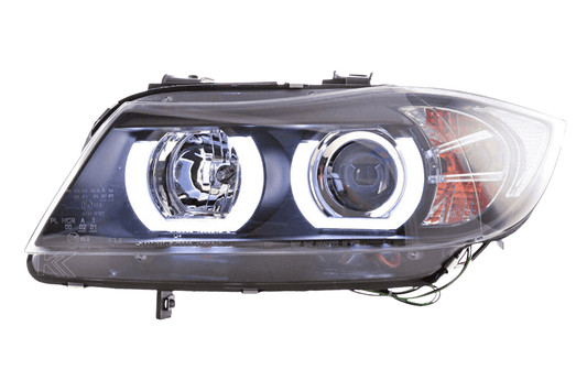 BMW 3-series E90 E91 Black U LED Headlights (2005-2012)