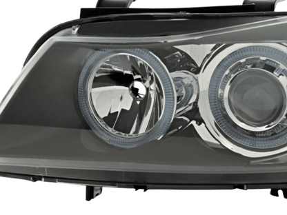 BMW 3-Series (E90 Sedan / E91 Touring) Black Angel Eyes Headlights (2005-2008)