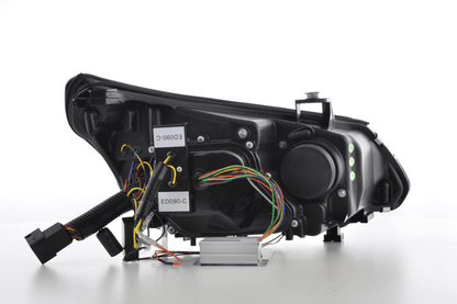 BMW 5-series E60 E61 Black Angel Eyes Headlight Set (2003-2007)