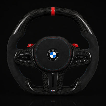 BMW Alcantara Flat Bottom Carbon Fiber Steering Wheel for G Chassis- iCBL's Signature Design for G20 G30 G80 G82 M3 M4 M2 M340i