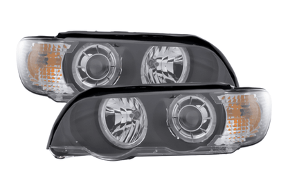 BMW E53 X5 Black OE+ Angel Eye Headlights - (2000-2003)