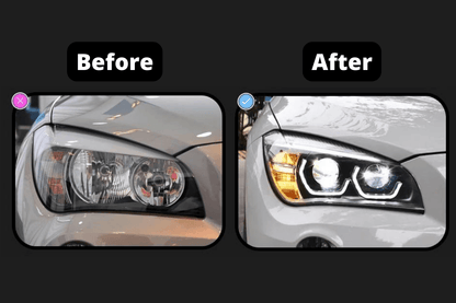 BMW E84 X1 Modern Style Angel Eye HID Bi-Xenon Headlights (2010 - 2015)