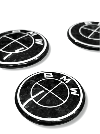 BMW Roundel Emblem Covers - Forged Carbon Fiber Style Emblem