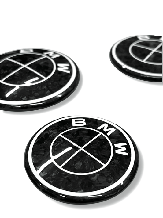 BMW Roundel Emblem Covers - Forged Carbon Fiber Style Emblem