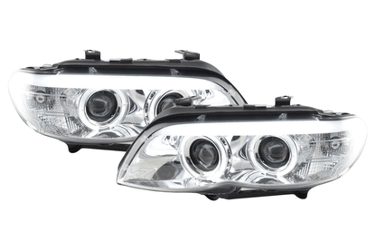 BMW X5 E53 Chrome Angel Eye LED Head Lights (2003-2006)
