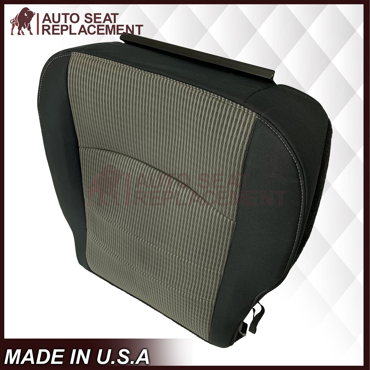 2009-2012 Dodge Ram SLT Front Bottom Replacement Cloth Seat Cover In Dark Gray