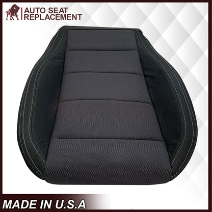 2015-2023 Ford Mustang GT Coupe V6 V8 Cloth (Fabric) Replacement Bottom Seat Covers In Black: Choose Your Side