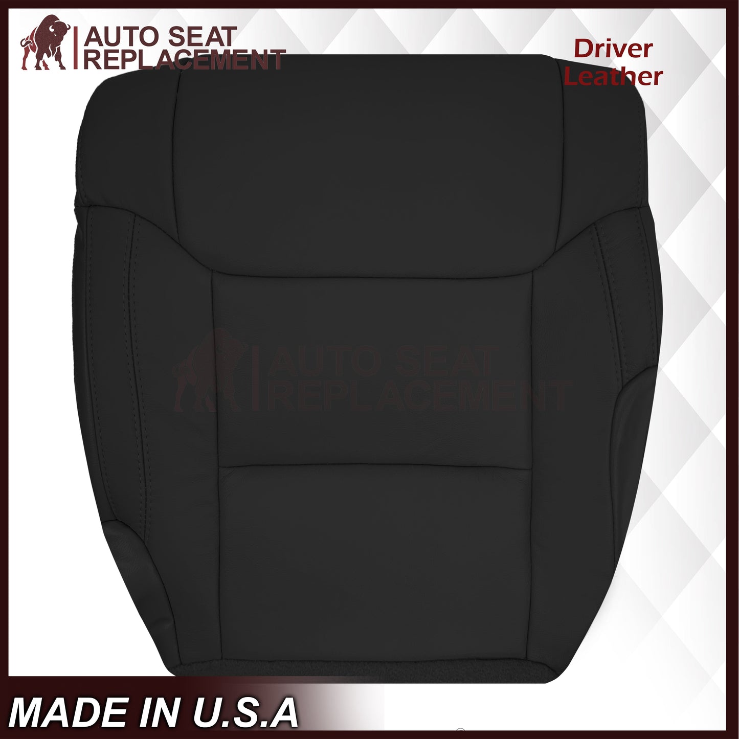 2014-2021 Toyota Tundra Driver OR Passenger Side Replacement Leather OR Synthetic Leather Seat Cover: Black