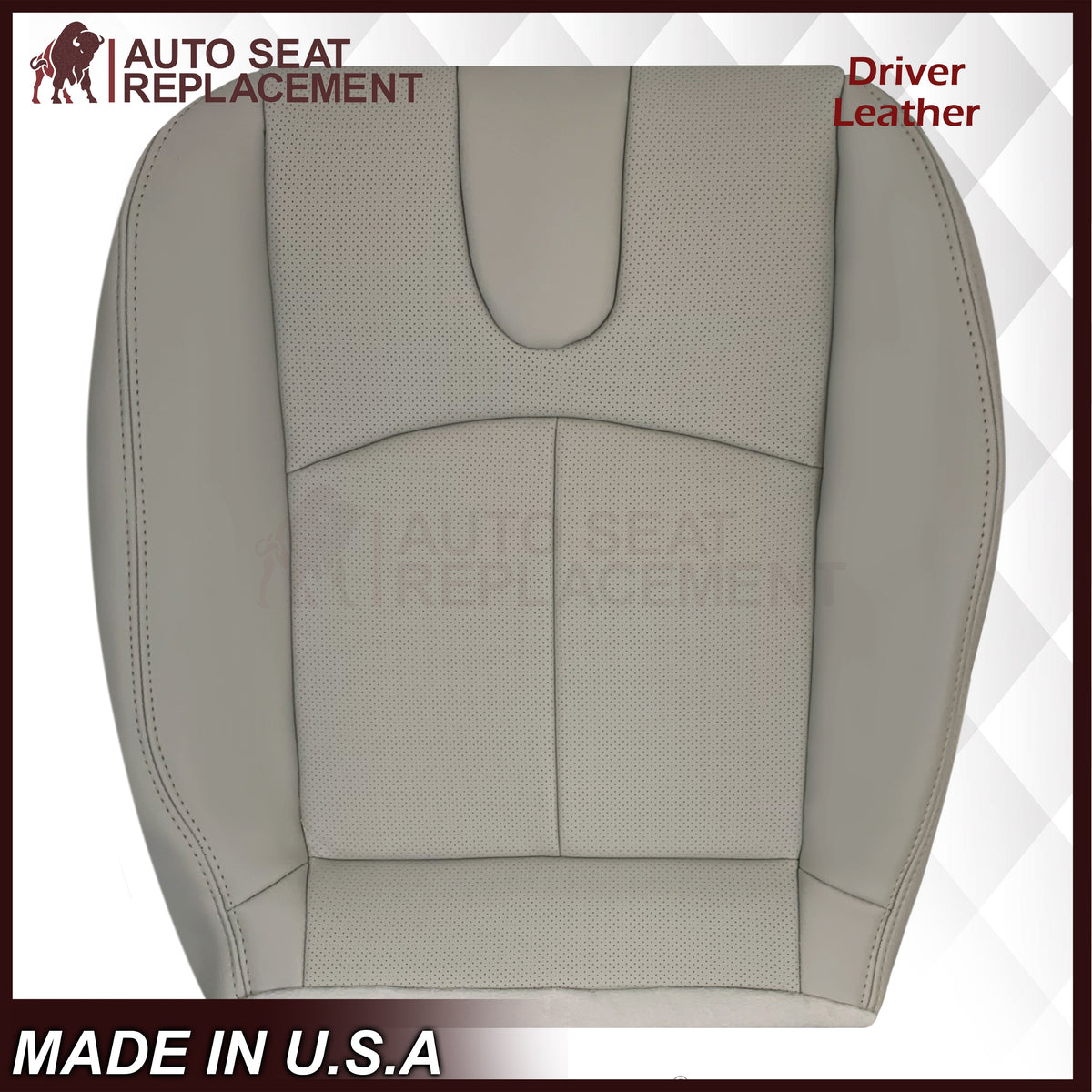2008-2013 Infiniti G37 Sedan 4-Door Replacement Leather Seat Cover-Perforated Gray