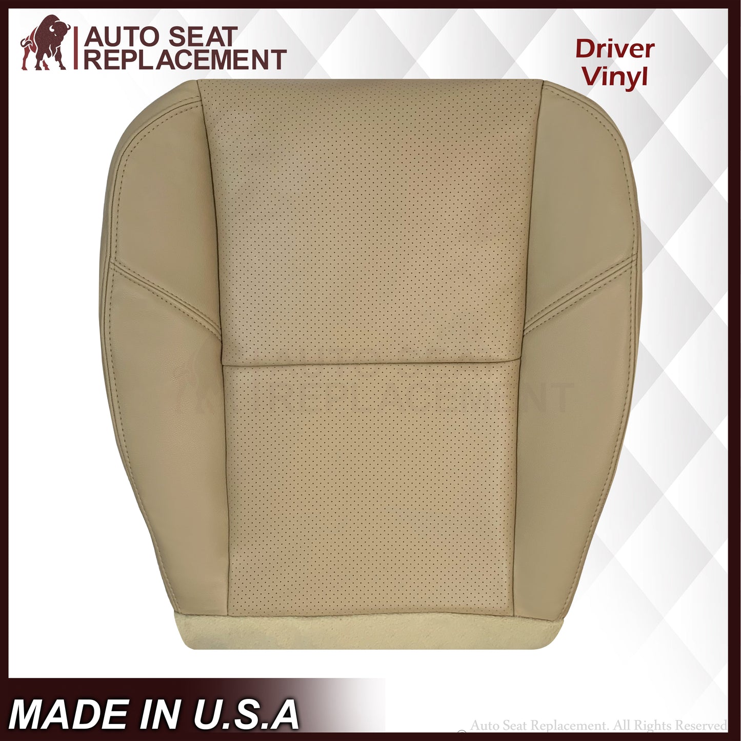 2009-2014 GMC Sierra & Yukon Denali Perforated Seat Cover in Light Cashmere Tan: Choose From Variation