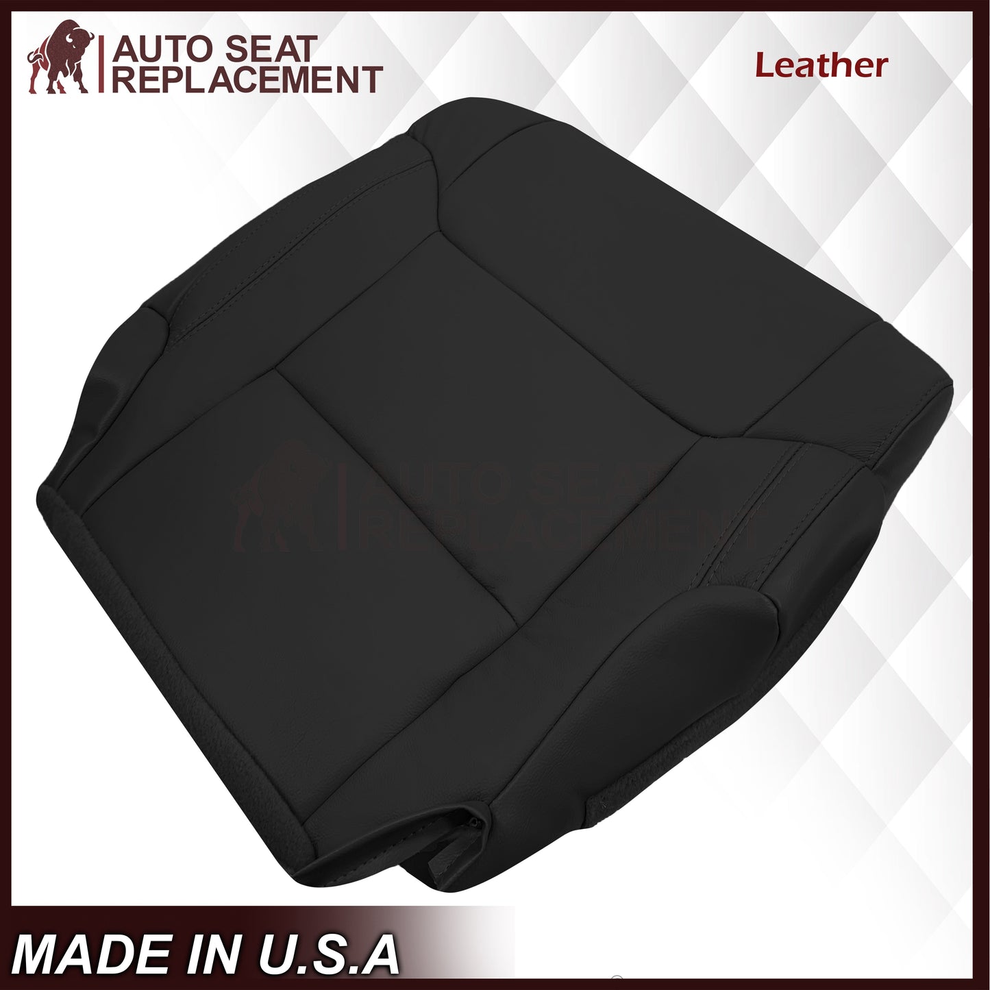 2014-2021 Toyota Tundra Driver OR Passenger Side Replacement Leather OR Synthetic Leather Seat Cover: Black
