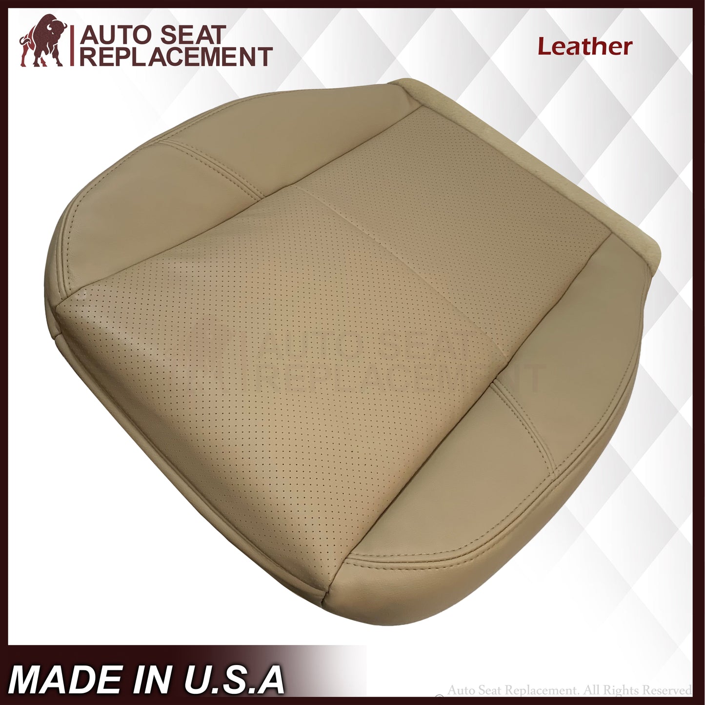 2009-2014 GMC Sierra & Yukon Denali Perforated Seat Cover in Light Cashmere Tan: Choose From Variation