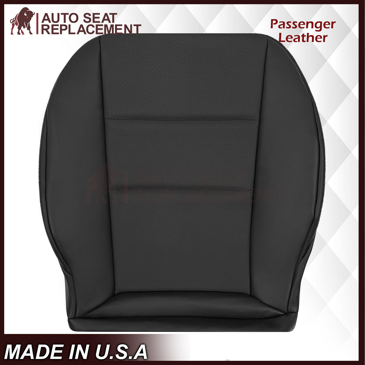 2008-2015 Mercedes Benz GLK250, GLK-350 Driver OR Passenger Bottom Replacement Leather Seat Cover: Perforated Black