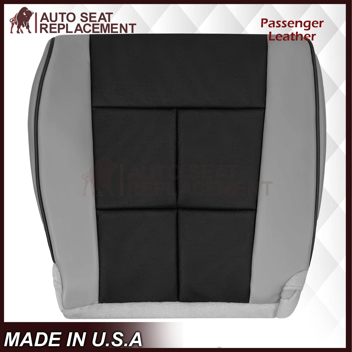 2007 - 2014 Lincoln Navigator Bottom Seat Cover in 2 Tone Gray & Black Leather or Vinyl