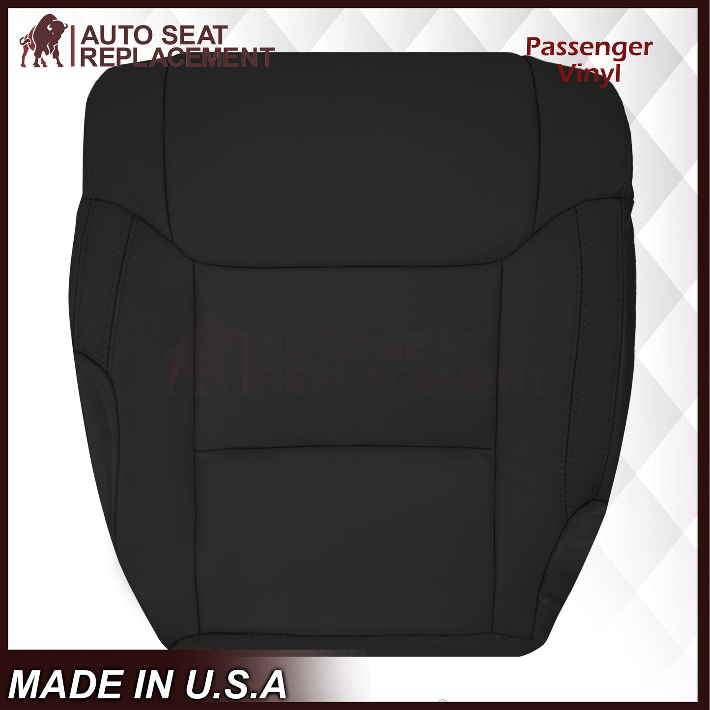 2014-2021 Toyota Tundra Driver OR Passenger Side Replacement Leather OR Synthetic Leather Seat Cover: Black