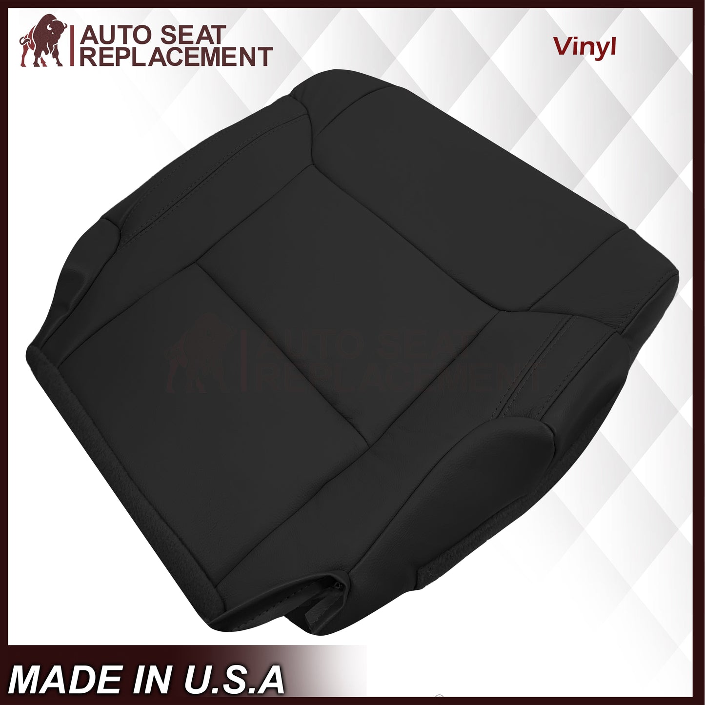 2014-2021 Toyota Tundra Driver OR Passenger Side Replacement Leather OR Synthetic Leather Seat Cover: Black