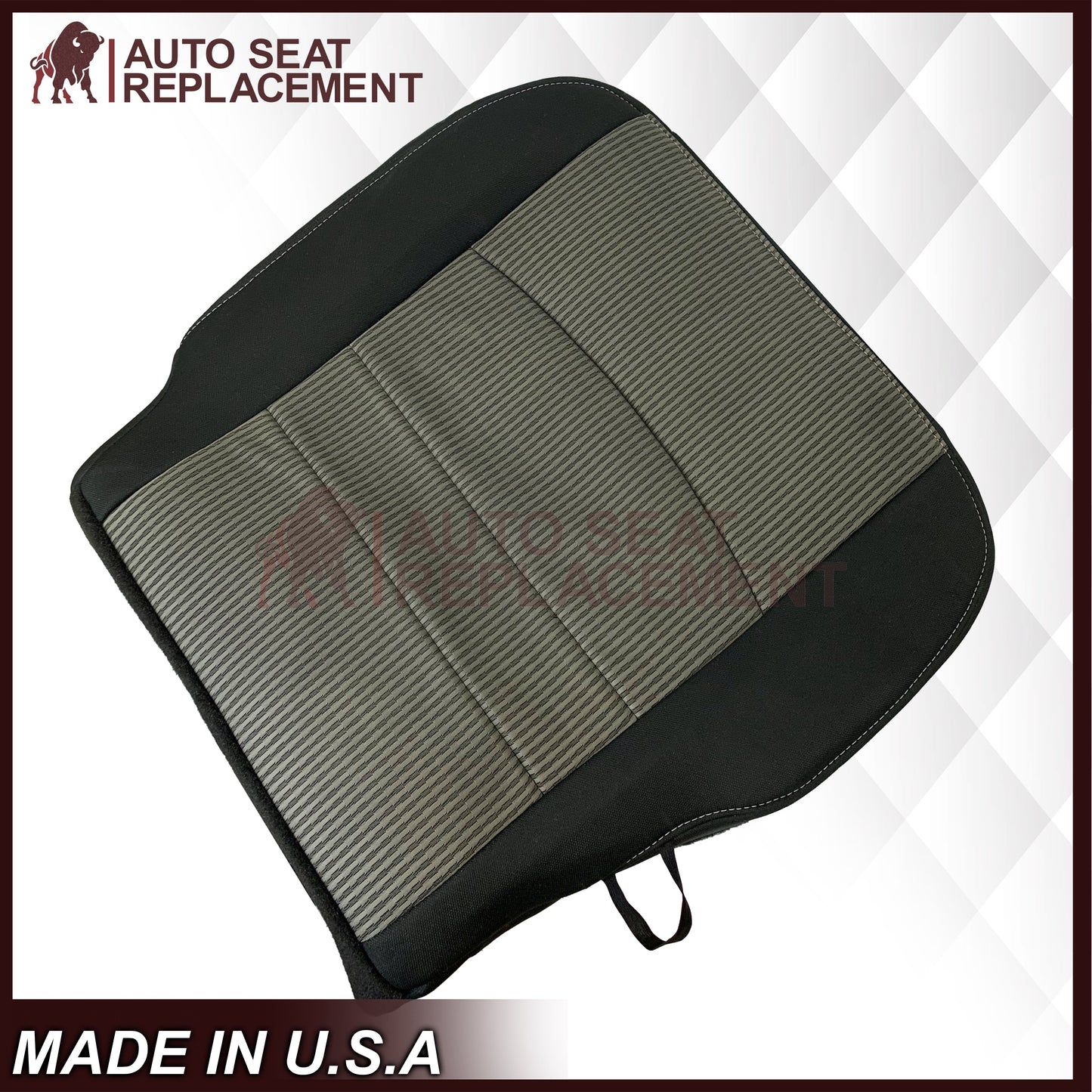 2009-2012 Dodge Ram SLT Front Bottom Replacement Cloth Seat Cover In Dark Gray