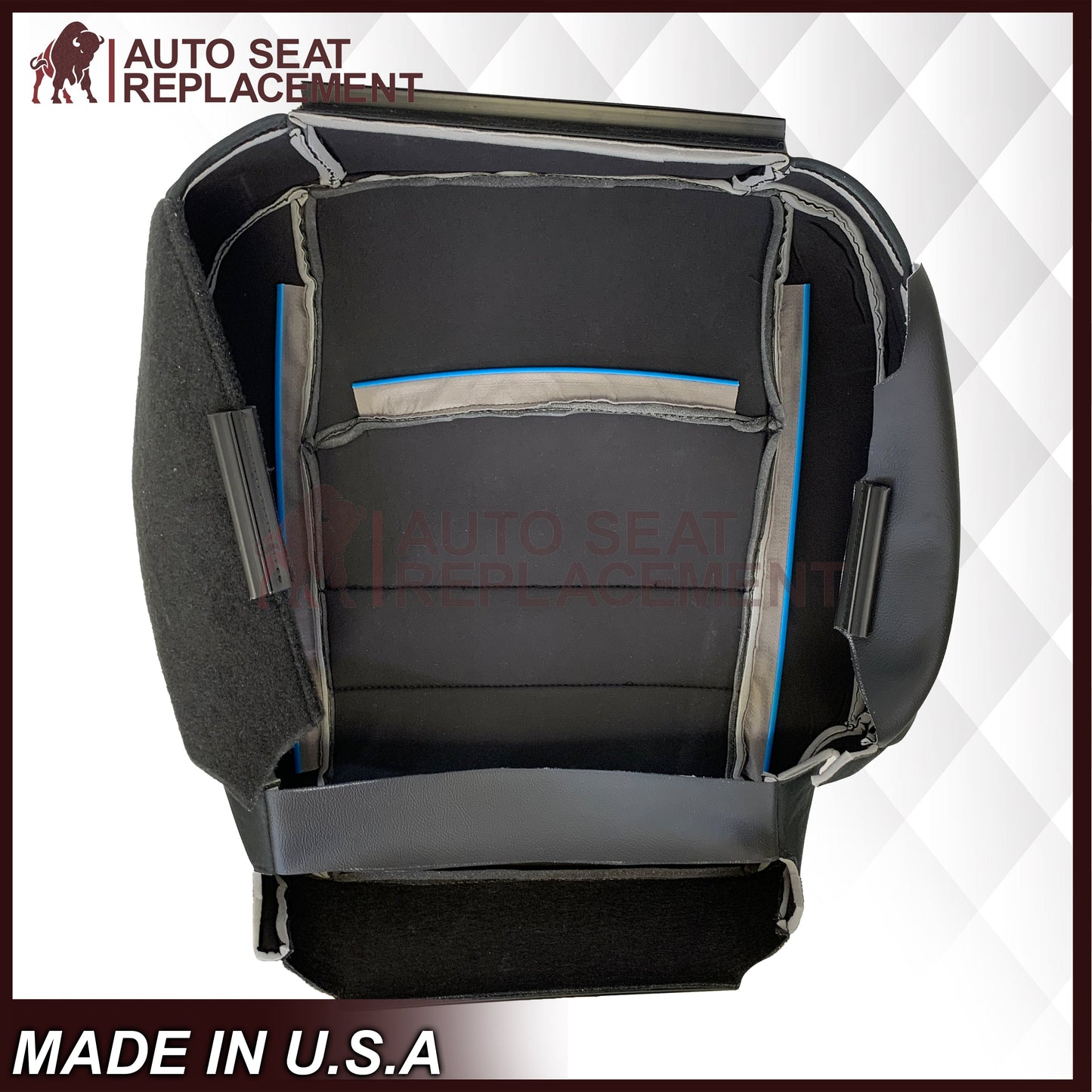2009-2012 Dodge Ram SLT Front Bottom Replacement Cloth Seat Cover In Dark Gray