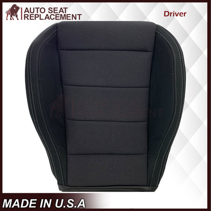 2015-2023 Ford Mustang GT Coupe V6 V8 Cloth (Fabric) Replacement Bottom Seat Covers In Black: Choose Your Side