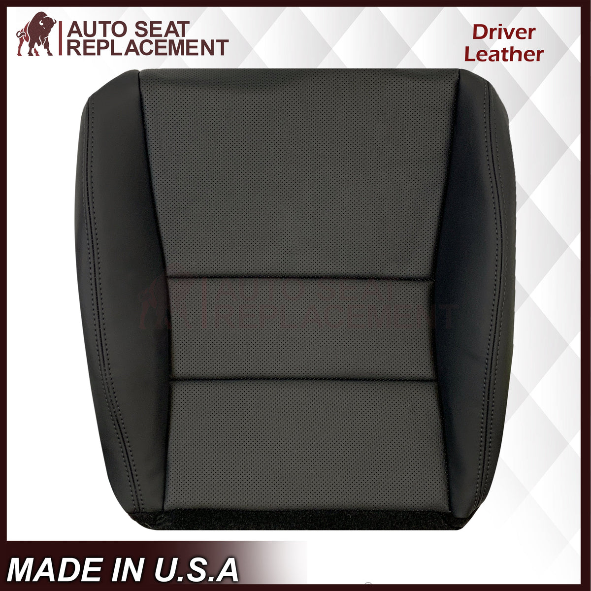 2005 - 2008 Acura TL Driver Or Passenger Replacement Genuine Leather or Synthetic Leather Seat Covers: Perforated Black
