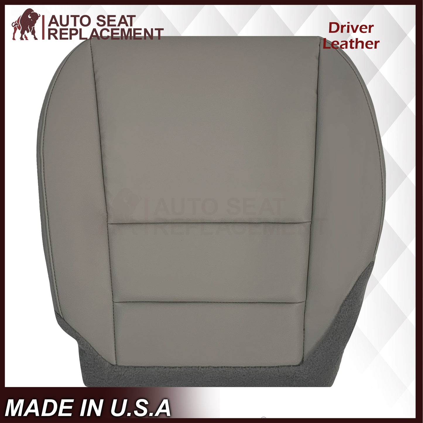 2007 - 2013 Acura MDX Driver Or Passenger Replacement Seat Covers: Non-Perforated Gray