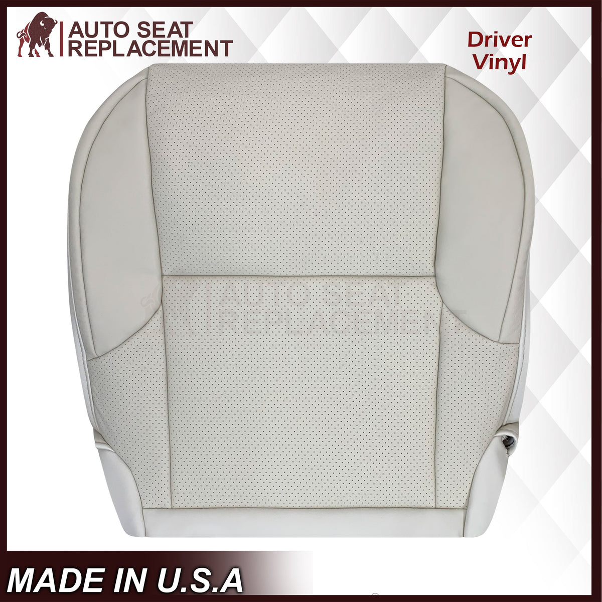 2010-2021 Lexus GX460 Replacement Perforated Synthetic Leather Seat Cover: Ecru “Off-White/Cream” Perforated