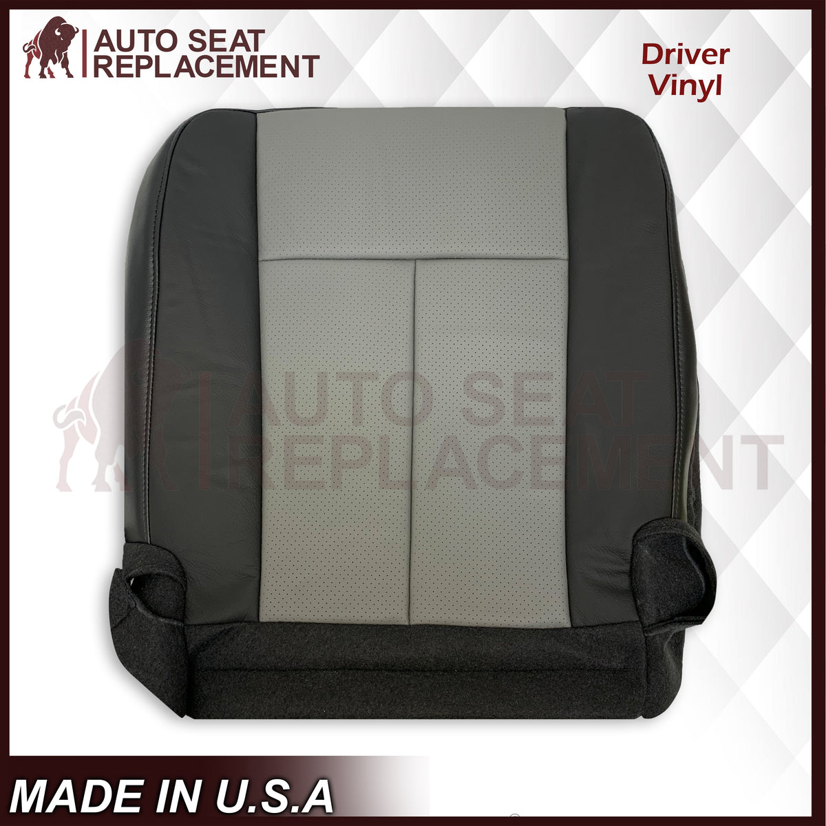 2007 2008 Ford Expedition Eddie Bauer Driver Or Passenger Side Bottom Seat Cover In 2 Tone (Gray - Black)