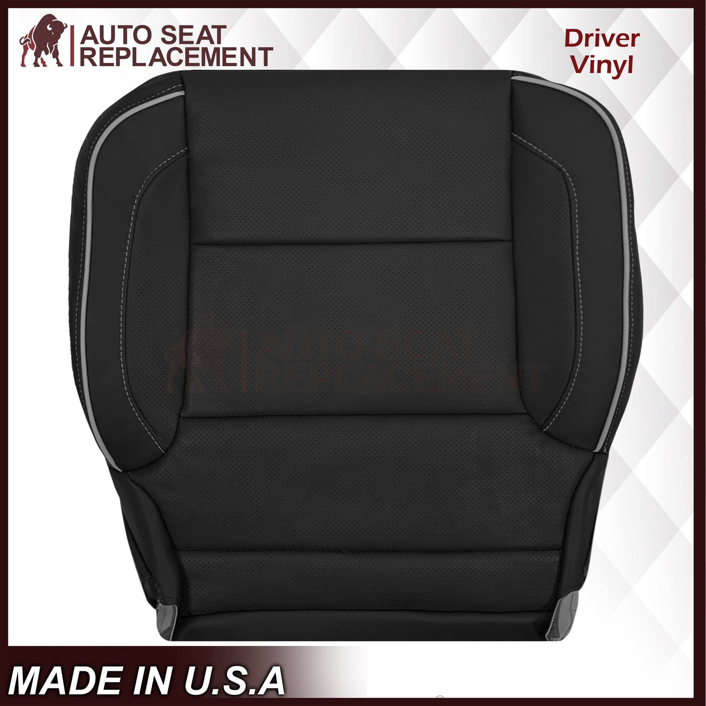 2014-2019 Chevy Silverado 1500 2500HD 3500HD High Country Replacement Perforated Genuine Leather OR Synthetic Leather Seat Covers: Black