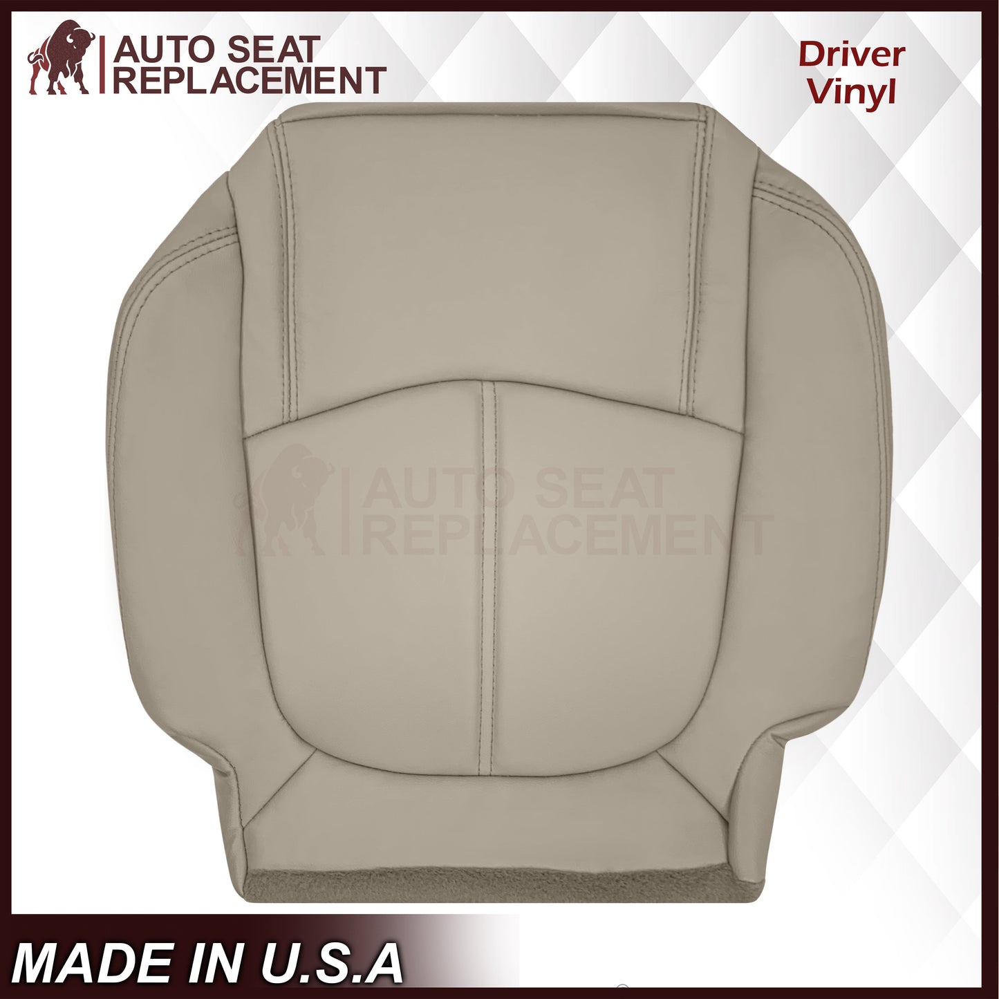 2009-2012 Chevrolet Traverse LT/LTZ Second Row Driver or Passenger Replacement Seat Cover: Non-Perforated, Tan